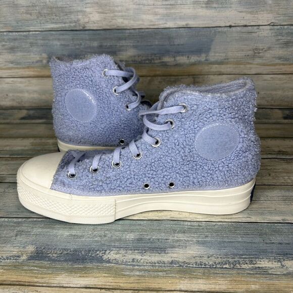 Converse Sherpa Platform Size 9 Chuck Taylor All Star High Cozy Womens Ghost‎ - Picture 7 of 10